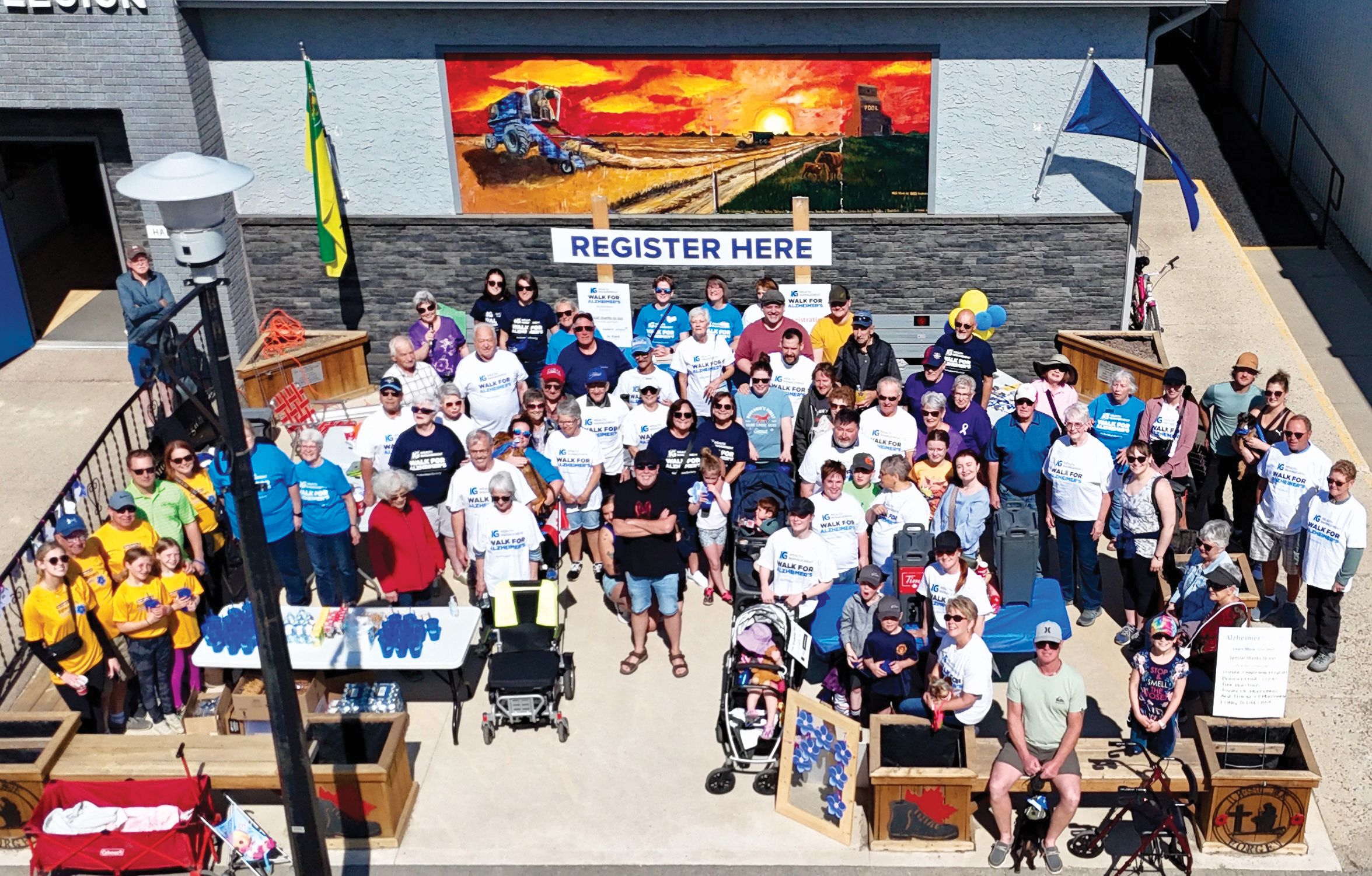 Some of the walkers at last year’s Walk for Alzheimer’s in Moosomin.